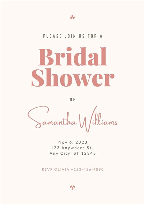 Printable Wavy Bridal Shower Invitation Template Minimalist Digital