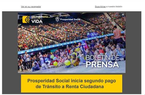 Prosperidad Social inicia segundo pago de Tránsito a Renta Ciudadana