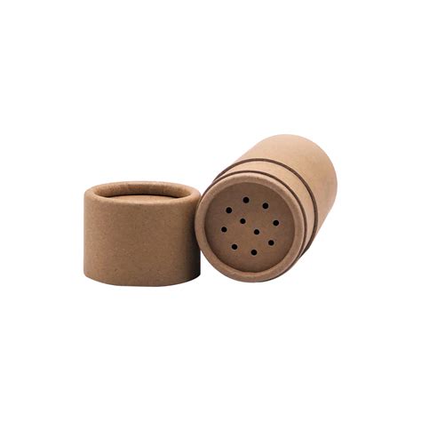 Kraft Paper Tube Box With Sifter Kraft Cardboard Container Salt