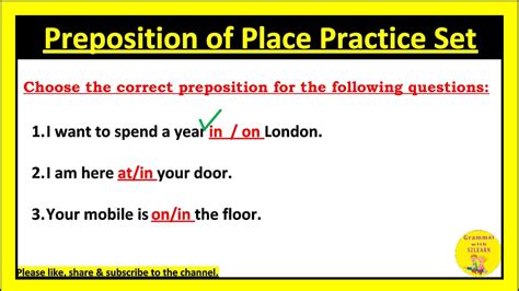 Preposition Questions Practice Set Preposition Exercise In English