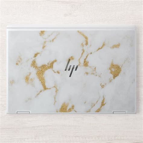 Gold White Marble Hp Elitebook X G Laptop Skin