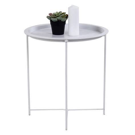 Table d appoint en métal Blanc HELGOR Table basse 3 SUISSES