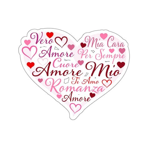 Italian Sticker Amore Mio Kiss-cut Sticker Ti Amo Cuore - Etsy