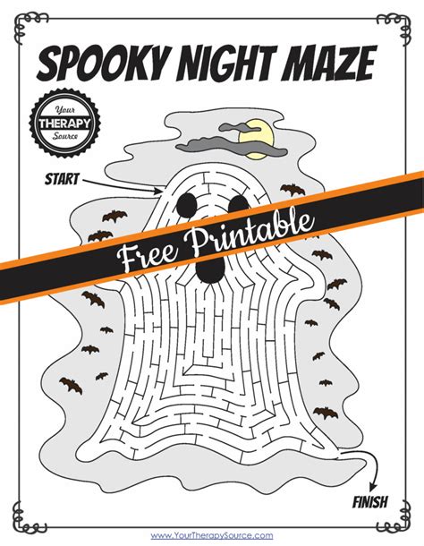 Halloween Maze Worksheet Navigate The Spooky Fun Your Therapy Source