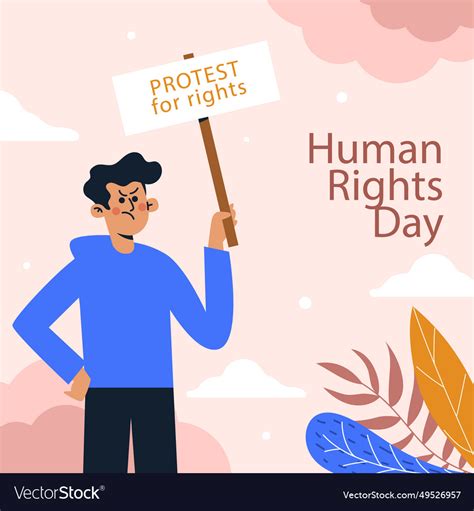 Human rights day celebration isolated on white Vector Image