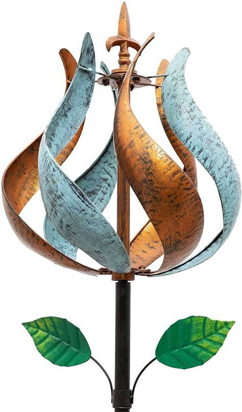 D Tulip Wind Mill Spinner Kinetic Lawn Garden Decor Patio Stake Yard