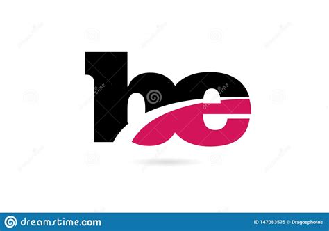 Be B E Pink And Black Alphabet Letter Combination Logo Icon Design Stock Illustration