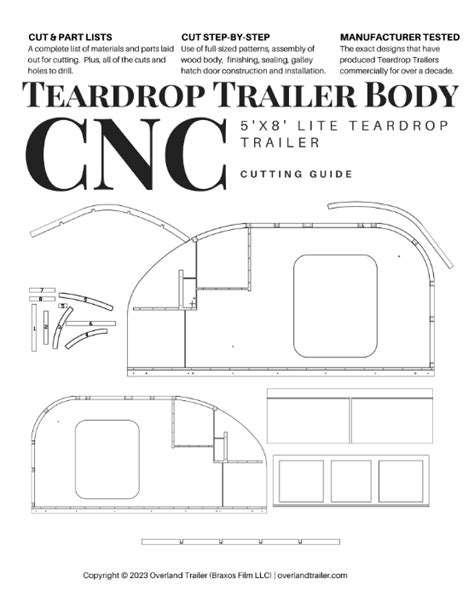 CNC Files 5 X 8 Teardrop Body Overland Teardrop Trailer