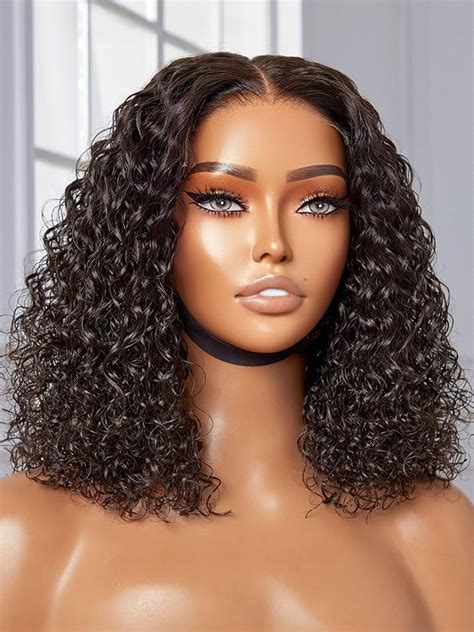 Yasgrl 12 Glueless Curly Wigs Human Hair Pre Plucked Pre Cut Lace Wig Short Curly