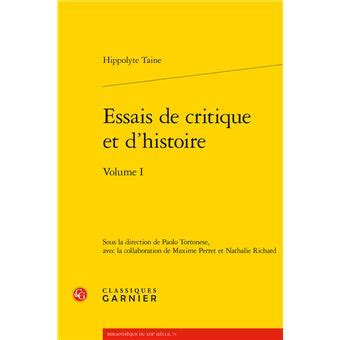 Essais de critique et d histoire broché Hippolyte Taine Paolo