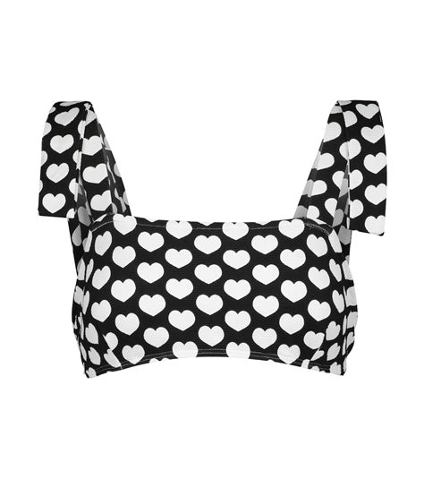 Audrey Heart Print Bikini Top In Black Alexandra Miro Mytheresa