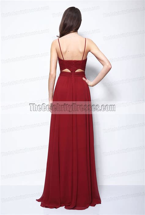 Blake Lively Burgundy Spaghetti Straps Prom Evening Dress Gossip Girl Ts3729 Thecelebritydresses