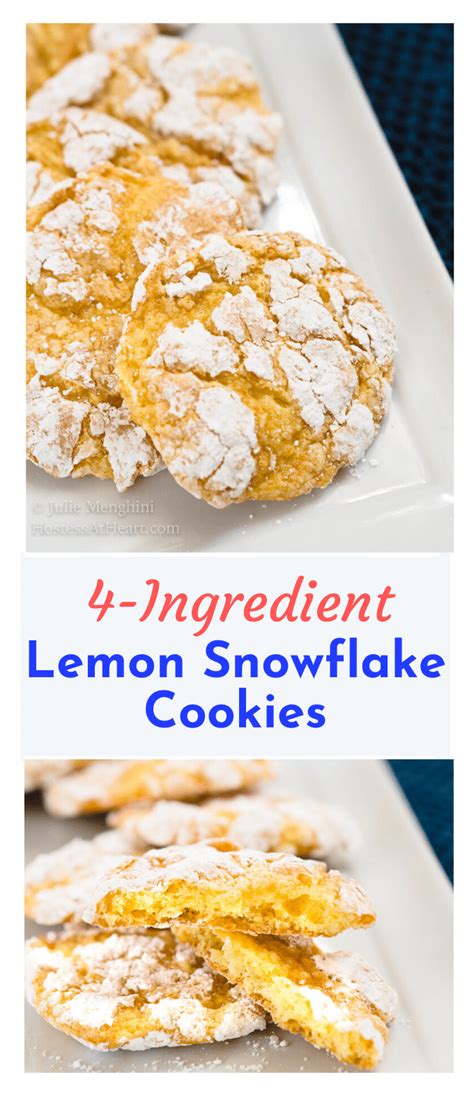 4 Ingredient Lemon Snowflake Cookie Recipe Hostess At Heart