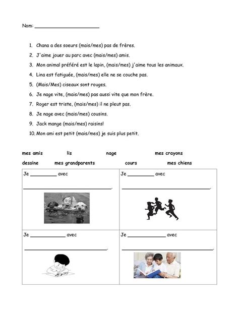 Free French Worksheet Grade 1 Grade 2 Grade 3 Homophones Reading