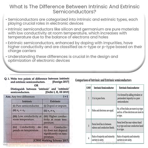 What Is The Difference Between Intrinsic And Extrinsic Semiconductors