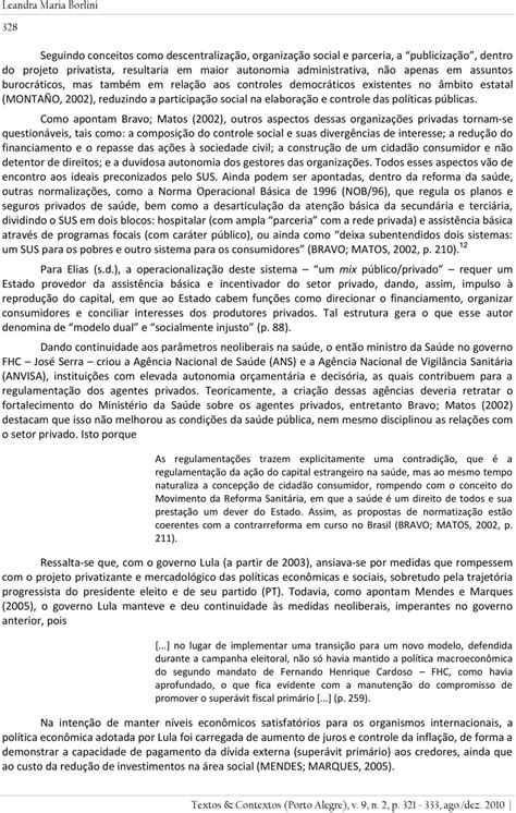 Há Pedras No Meio Do Caminho Do Sus Os Impactos Do Neoliberalismo Na