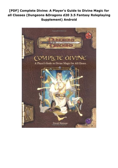 Pdf Complete Divine A Players Guide To Divine Magic For All Classes