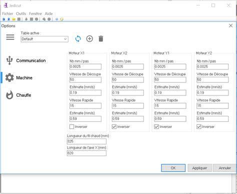 Configurer Jedicut pour sa machine et son contrôleur CNC Jedicut