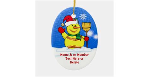 Personalized Softball Christmas Tree Ornaments | Zazzle