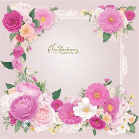 Premium Photo | Vector flower wedding card template with space for text