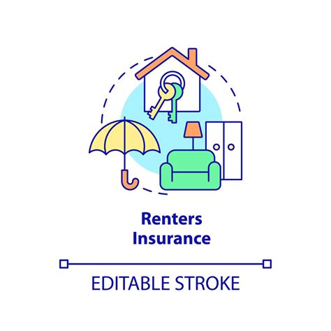 Renters Insurance Concept Icon Type Of Property Financial Protection