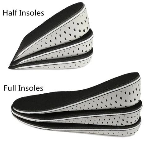 1 Pair Women Men Comfortable Height Increase Insole Unisex Insert Memory Foam Insoles Shoes Full