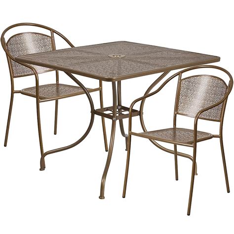 Alamont Home Oia Outdoor Square Contemporary Metal Piece Patio Set