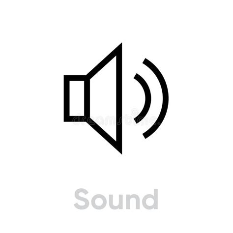 Sound And Volume Outline Icon Editable Line Vector Single Pictogram