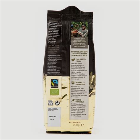 CAFÉ MOLIDO ECOLÓGICO ETIOPIA ORO 100 ARÁBICA 250g TIERRA MADRE