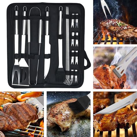 Sendowtek 20PCS Parrilla De Herramientas De Barbacoa Conjunto Juego De