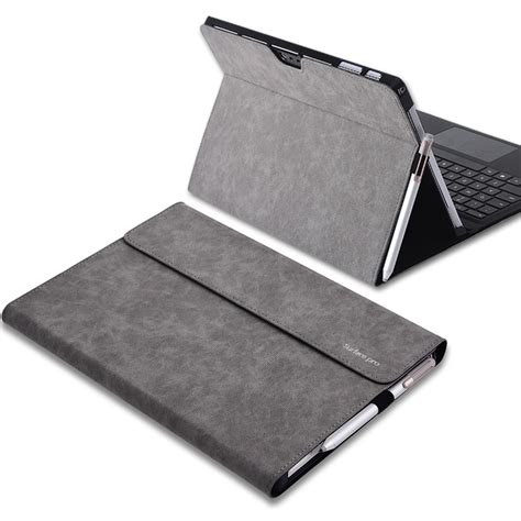 Protective Leather Surface Pro 7 6 5 4 12.3 Inch Cover With Pen Cap ...