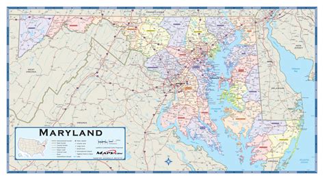 Maryland County Map With Roads