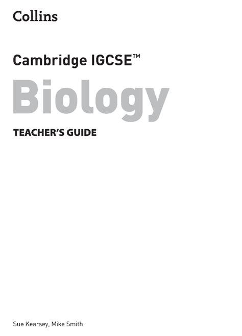 Sách Collins Cambridge IGCSE Biology TEACHER S GUIDE Third edition