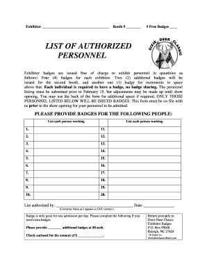 Authorized Personnel List Complete With Ease Airslate Signnow