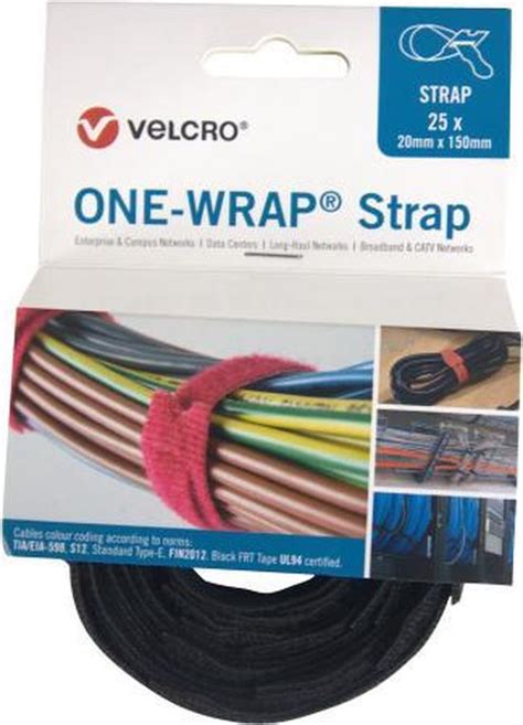 Attache câble Velcro ONE WRAP Velcro 20 mm x 150 mm Zwart FRT bol