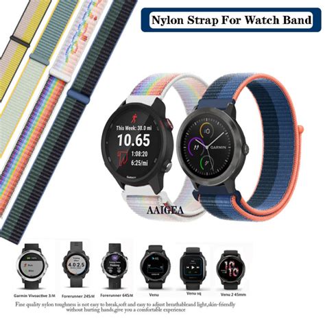 Mm Watch Strap Nylon Sport Loop Band For Garmin Forerunner