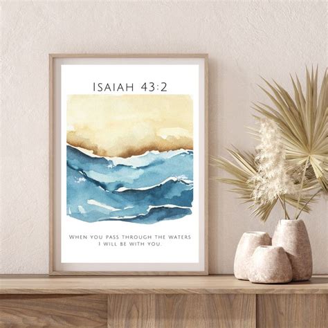 Isaiah Printable Poster When You Pass Through The Waters I Will