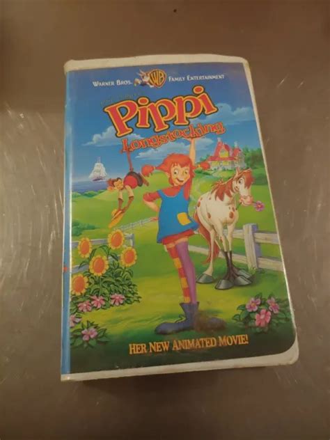 Pippi Longstocking Animated Movie Vhs Warner Bros Clamshell 2478 The