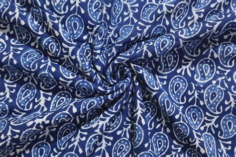 Blue Paisely Printed Dabu Cotton Fabric At Rs 24900 Karam Pura New