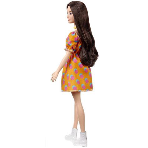 Muñeca Barbie Fashionistas 160 con cabello castaño largo con vestido