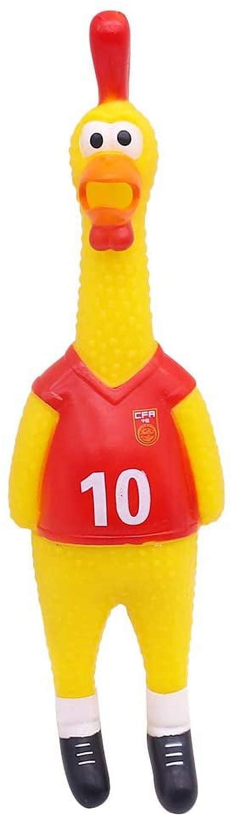 Poplay 14inch Rubber Chicken Grade Latex Squeeze Chicken Prank Novelty