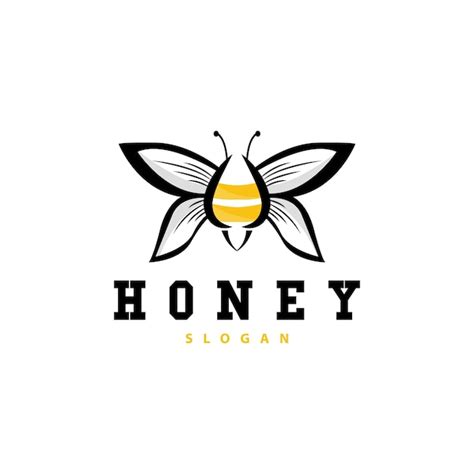 El logotipo de la abeja de miel el vector de animales el diseño de