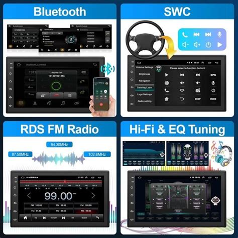 G Din Pouces Autoradio Avec Sans Fil Apple Carplay Android Auto