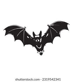 Bat Black White Silhouette Illustration Stock Vector (Royalty Free) 2319542341 | Shutterstock