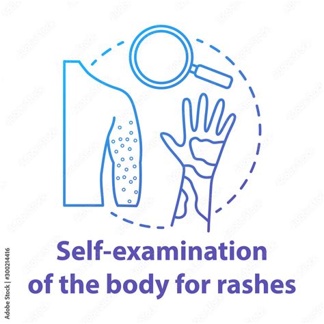 Body Self Examination Blue Concept Icon Rash Eczema Symptoms Signs