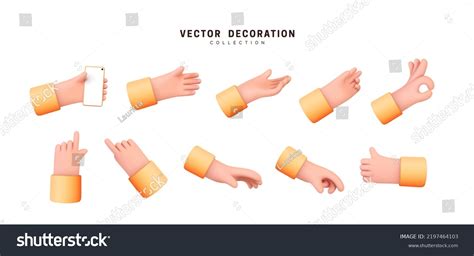 Hands Set Realistic 3d Design Cartoon 库存矢量图免版税2197464103 Shutterstock