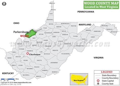 Wood County Map, West Virginia