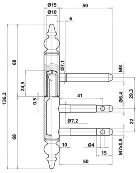 Fiche à visser 3 broches tête déco diamètre 15 BATIFER quincaillerie