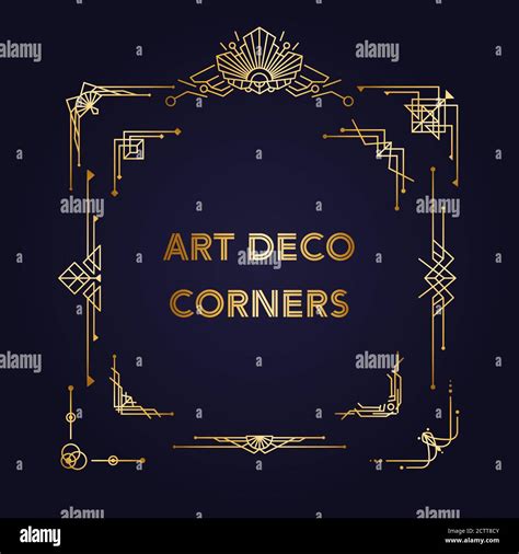 Roaring 20s Design Templates Art Deco Vintage Corners Retro Linear