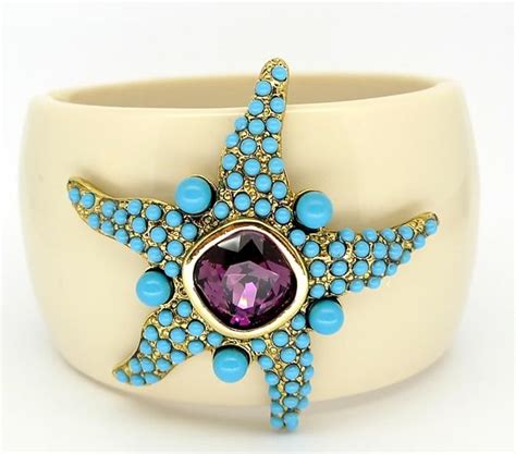 Kenneth Jay Lane Resin Turquoise Starfish Cuff Bracelet Amazon Co Uk